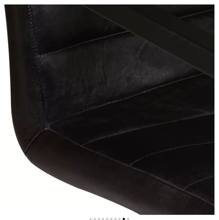 Chaise cuir anthracite métal noir Kandyas - Lot de 4 - Photo n°9