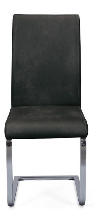 Chaise cuir noir Nathie - Lot de 2 - Photo n°1