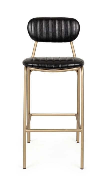 Chaise de bar acier noir et doré Addy hauteur d'assise 73 cm - Photo n°6