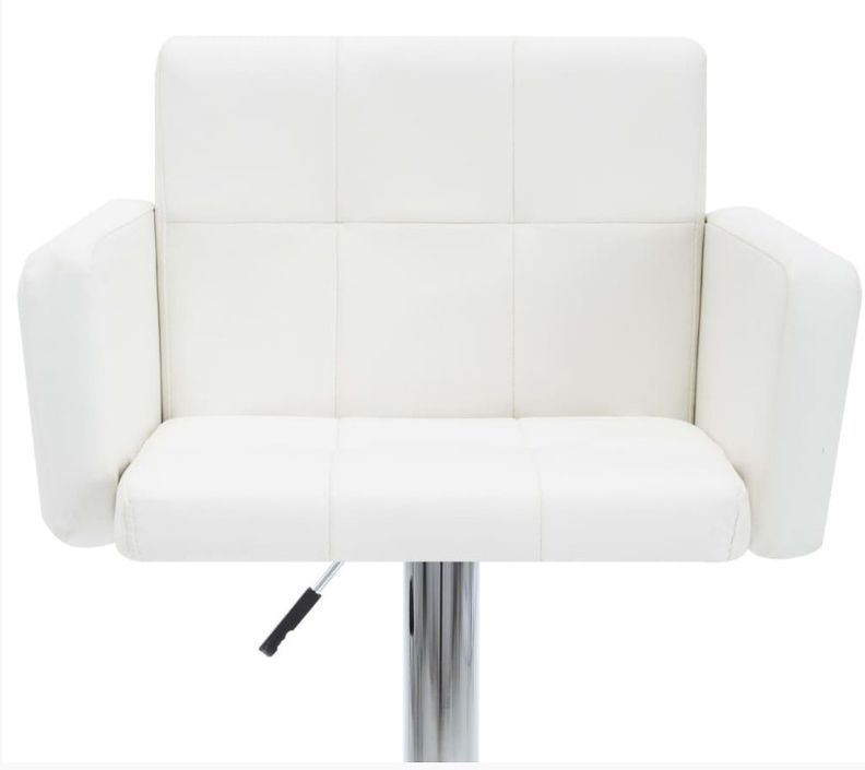 chaise de bar avec accoudoirs simili cuir blanc ice - Lot de 2 - Photo n°5