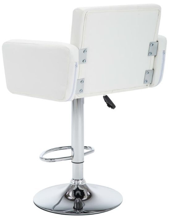 chaise de bar avec accoudoirs simili cuir blanc ice - Lot de 2 - Photo n°8
