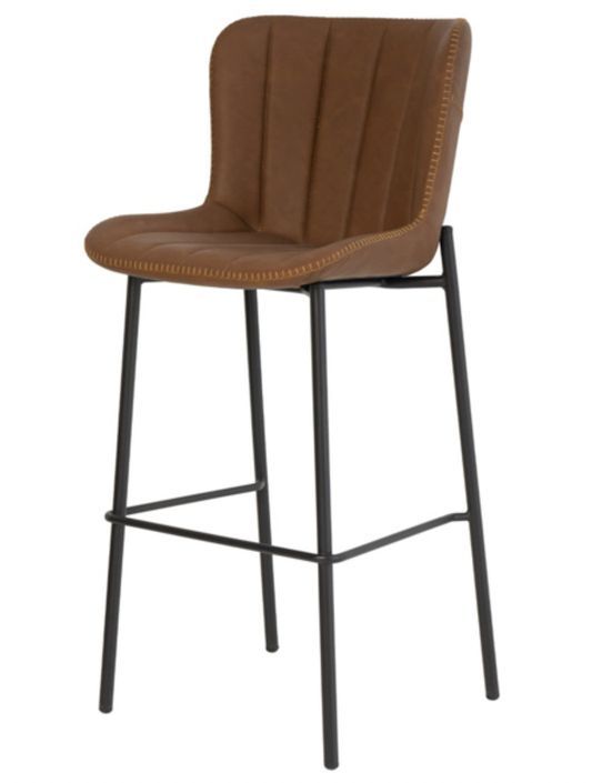 Chaise de bar industriel simili cuir Kilar - Photo n°1