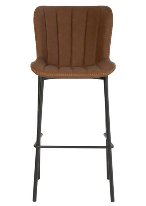 Chaise de bar industriel simili cuir Kilar - Photo n°2