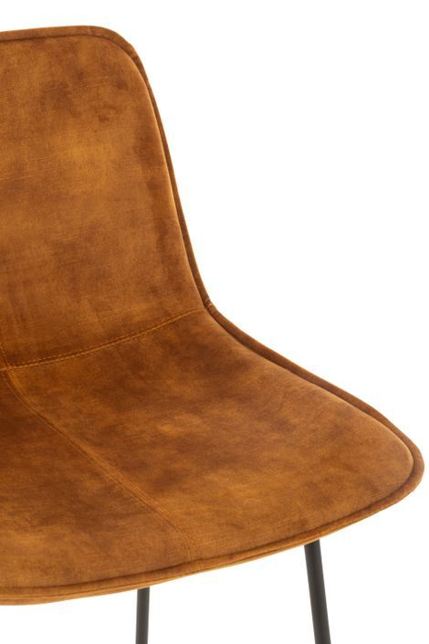 Chaise de bar métal et tissu doux orange Laurel 76.6 cm - Photo n°5