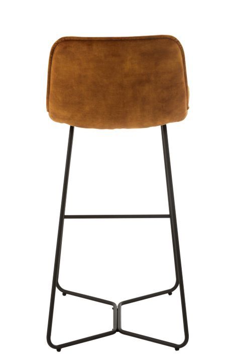 Chaise de bar métal et tissu doux orange Laurel 76.6 cm - Photo n°7