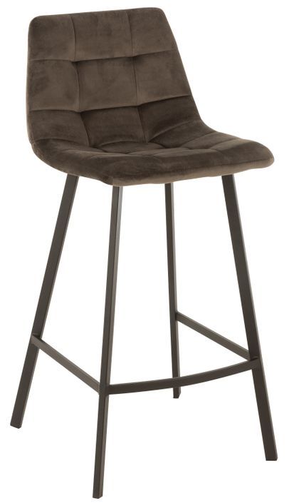 Chaise de bar métal gris foncé Oliva L 43 cm - Photo n°1