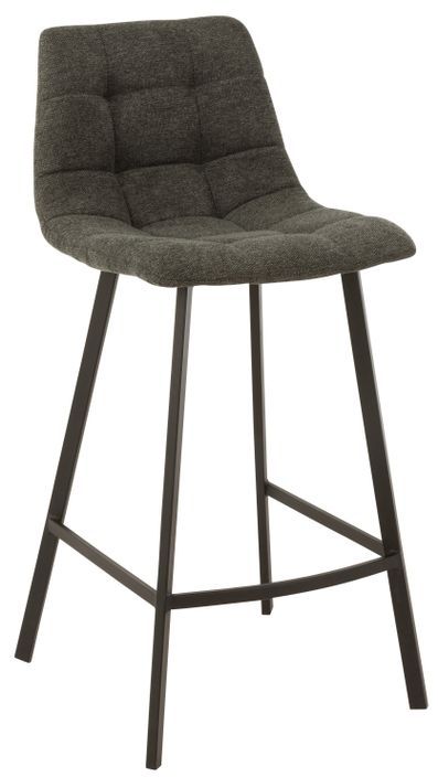Chaise de bar métal gris foncé Stephano L 47 cm - Photo n°1