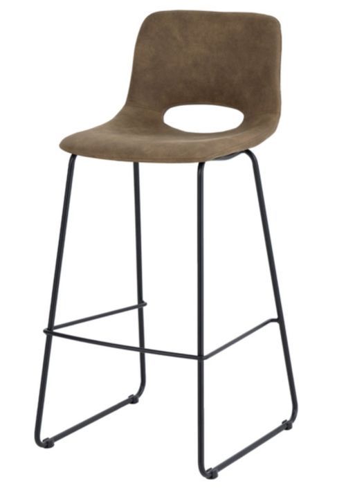 Chaise de bar polyester imitation cuir avec pieds en métal Roxane - Photo n°1