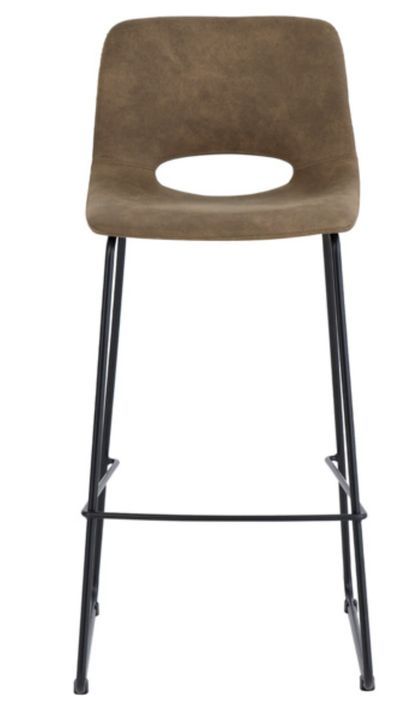 Chaise de bar polyester imitation cuir avec pieds en métal Roxane - Photo n°2