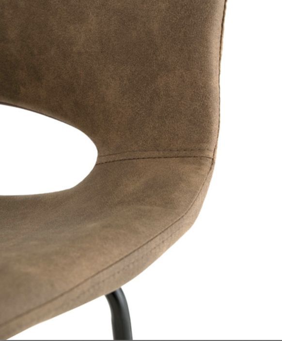 Chaise de bar polyester imitation cuir avec pieds en métal Roxane - Photo n°3