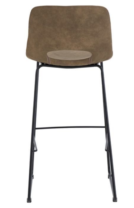 Chaise de bar polyester imitation cuir avec pieds en métal Roxane - Photo n°4