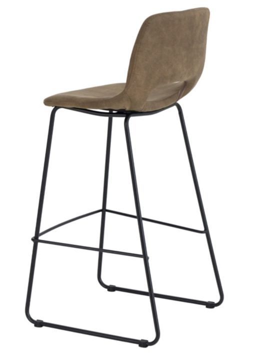 Chaise de bar polyester imitation cuir avec pieds en métal Roxane - Photo n°6
