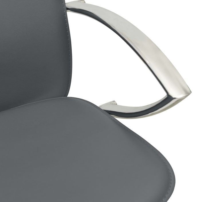 Chaise de bar réglable simili cuir gris Kisto - Lot de 2 - Photo n°7