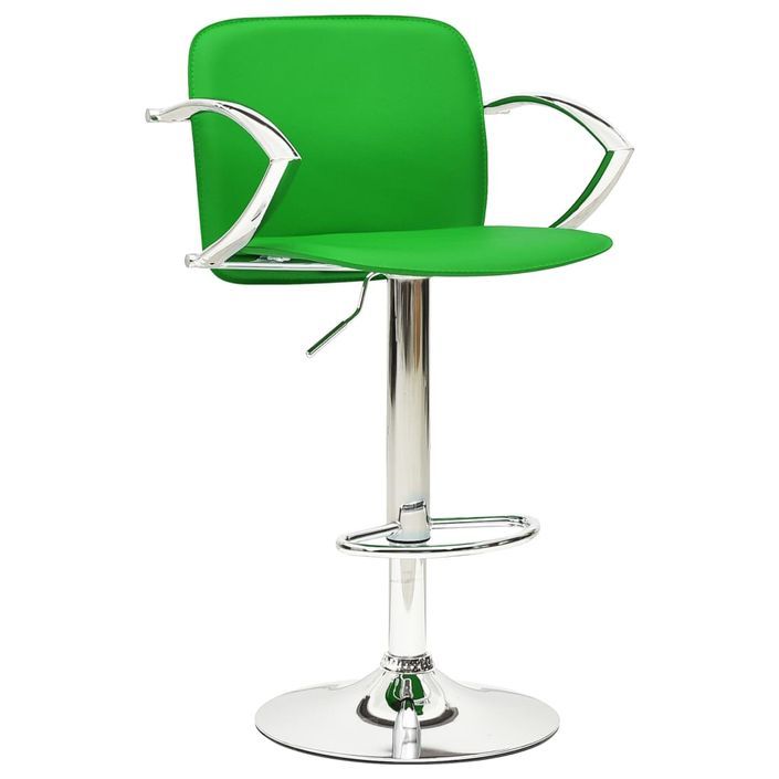 Chaise de bar réglable simili cuir vert Kisto - Lot de 2 - Photo n°2