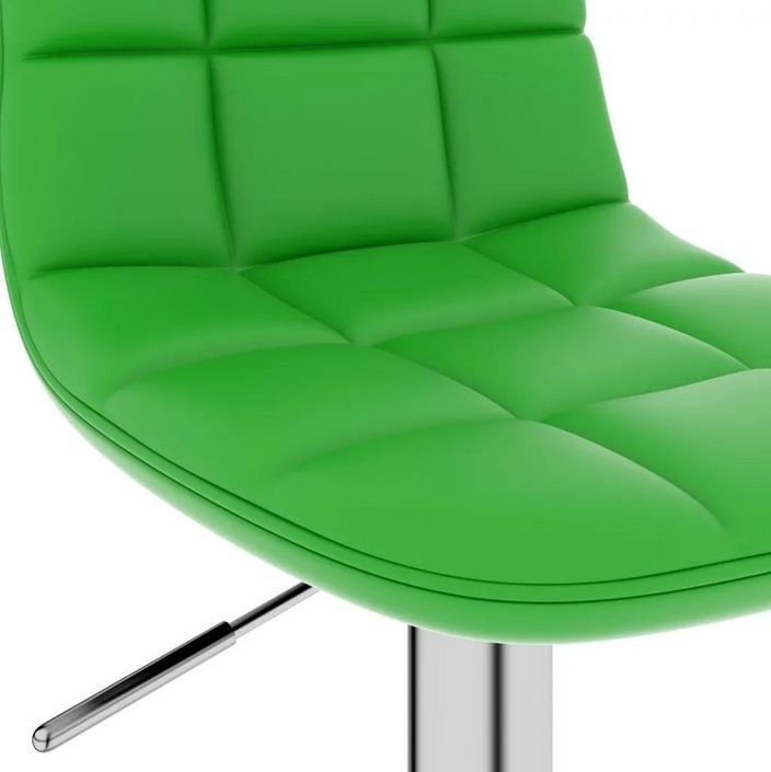 Chaise de bar réglable simili vert et métal chromé Noria - Photo n°5