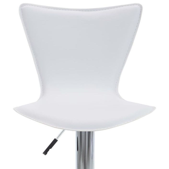Chaise de bar simili cuir blanc Elvi - Lot de 2 - Photo n°5