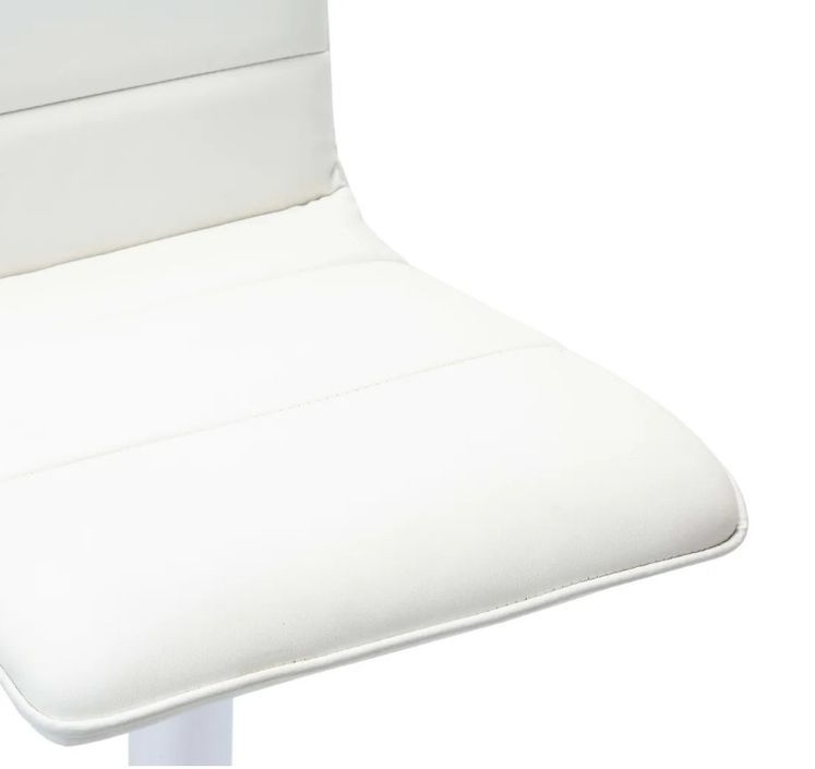 chaise de bar simili cuir blanc et métal chromé Rand - Lot de 2 - Photo n°7