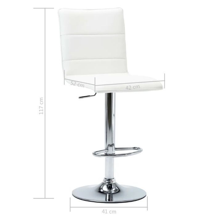 chaise de bar simili cuir blanc et métal chromé Rand - Lot de 2 - Photo n°8