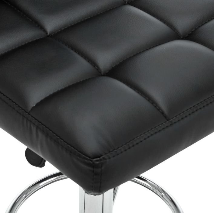 Chaise de bar simili cuir noir et pieds métal chromé Naj - Lot de 2 - Photo n°6
