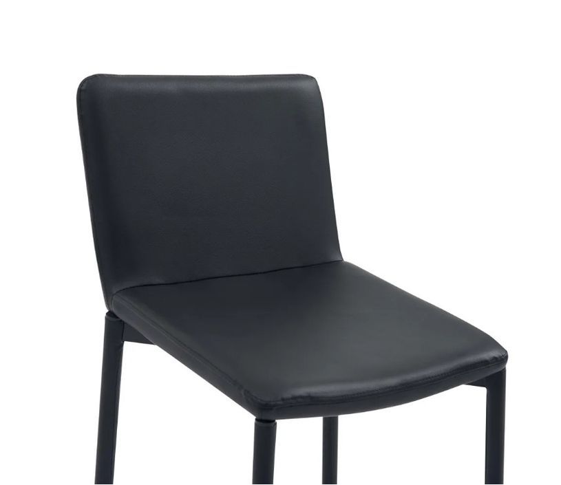 Chaise de bar simili cuir noir et pieds métal noir Angelina - Lot de 2 - Photo n°6