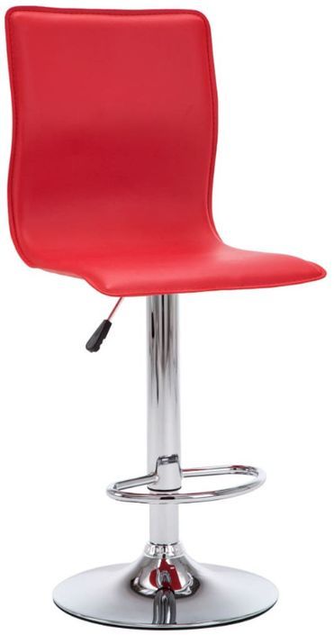 chaise de bar simili cuir rouge et pieds métal chromé Vial - Lot de 2 - Photo n°2