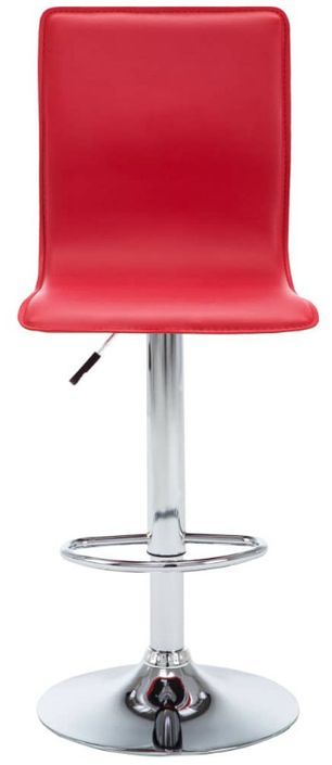 chaise de bar simili cuir rouge et pieds métal chromé Vial - Lot de 2 - Photo n°4