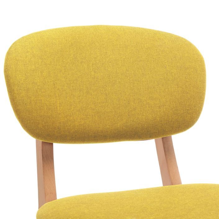Chaise de bar tissu jaune moutarde et bois de hêtre massif Kamila - Lot de 2 - Photo n°6