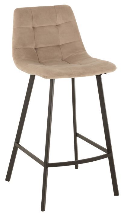 Chaise de bar tissu métal beige Olivia Assise 69 cm - Photo n°1