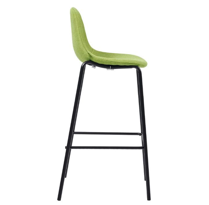 Chaise de bar tissu vert et pieds métal noir Cassie - Lot de 4 - Photo n°4
