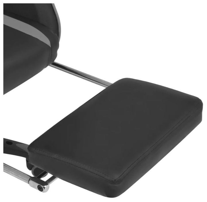 Chaise de bureau avec accoudoirs et repose pieds similicuir gris et noir Fergia 2 - Photo n°5
