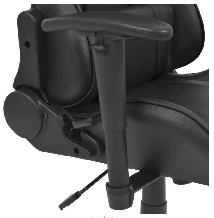 Chaise de bureau avec accoudoirs et repose pieds similicuir noir Fergia - Photo n°6