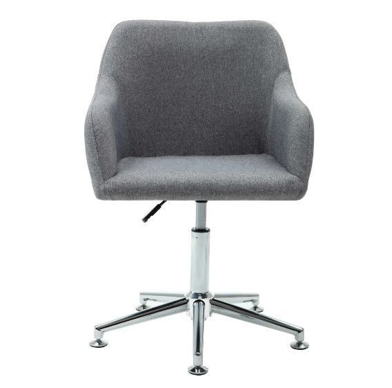 Chaise de bureau avec accoudoirs réglable tissu gris Isus - Photo n°2