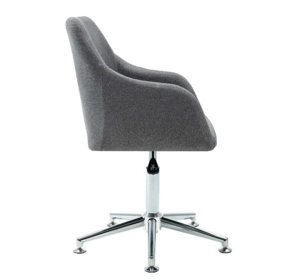 Chaise de bureau avec accoudoirs réglable tissu gris Isus - Photo n°3