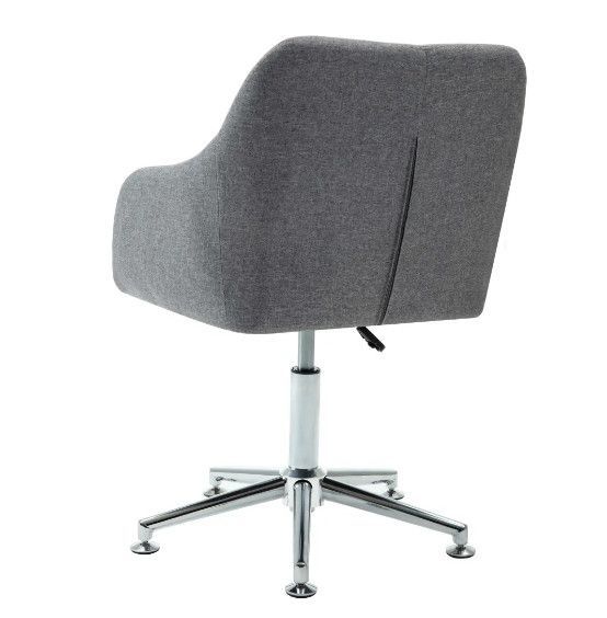 Chaise de bureau avec accoudoirs réglable tissu gris Isus - Photo n°4