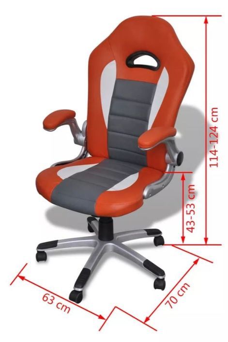 Chaise de bureau avec accoudoirs similicuir et métal multicolore Raylan 4 - Photo n°7
