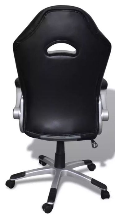 Chaise de bureau avec accoudoirs similicuir et métal multicolore Raylan 3 - Photo n°5