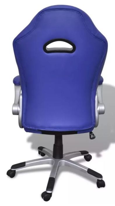 Chaise de bureau avec accoudoirs similicuir et métal multicolore Raylan - Photo n°6