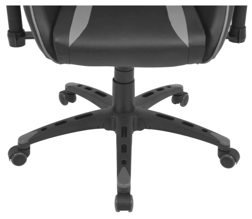Chaise de bureau avec accoudoirs similicuir gris et noir Fergia 2 - Photo n°4