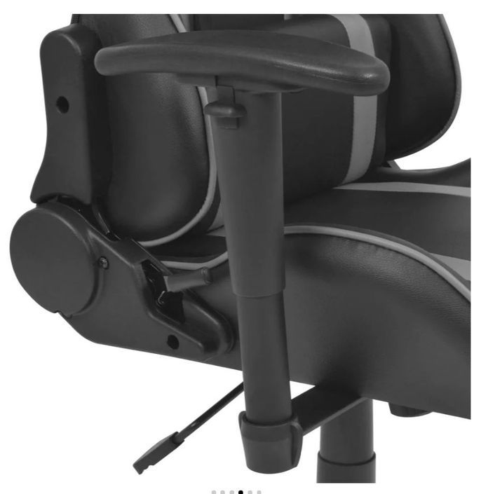 Chaise de bureau avec accoudoirs similicuir gris et noir Fergia 2 - Photo n°5