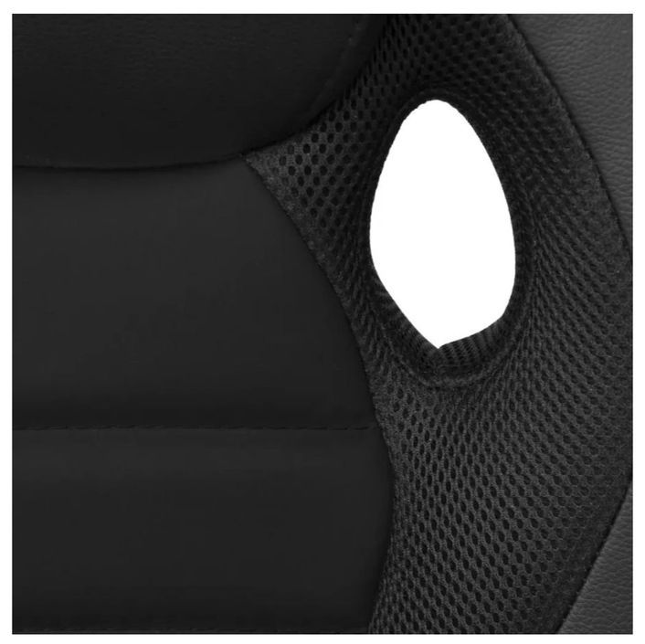 Chaise de bureau avec accoudoirs similicuir tissu maillé noir et noir Fergia - Photo n°5