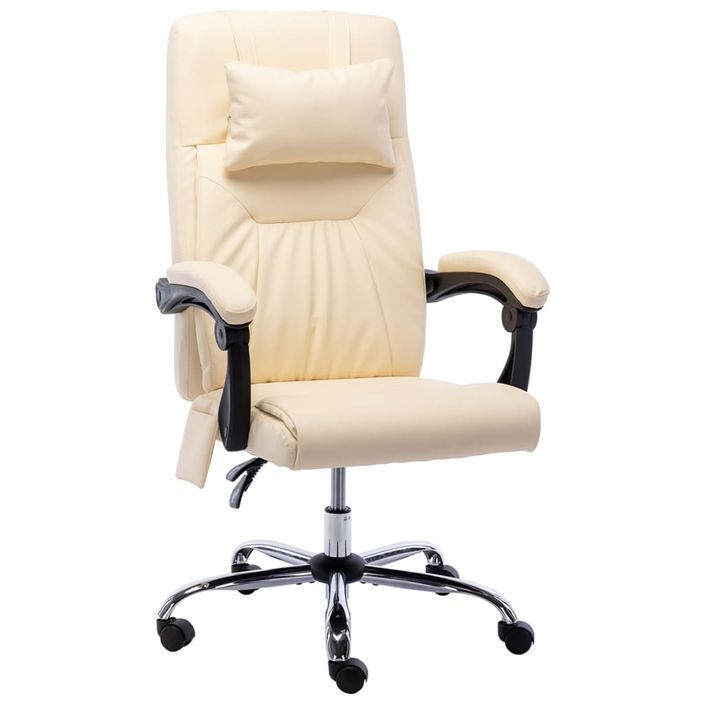 Chaise de bureau de massage Crème Similicuir 2 - Photo n°1