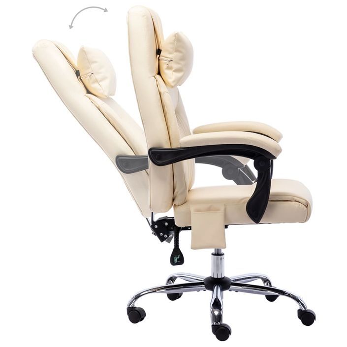 Chaise de bureau de massage Crème Similicuir 2 - Photo n°5