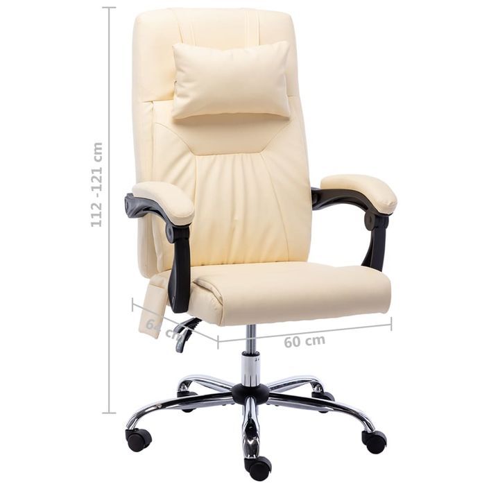 Chaise de bureau de massage Crème Similicuir 2 - Photo n°8