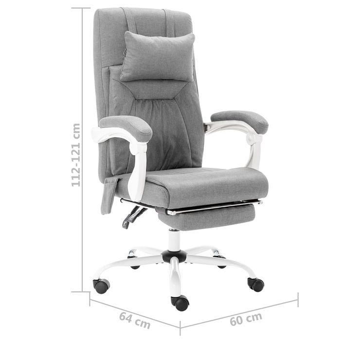 Chaise de bureau de massage Gris Tissu 2 - Photo n°9