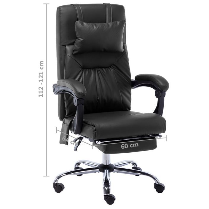 Chaise de bureau de massage Noir Similicuir - Photo n°8