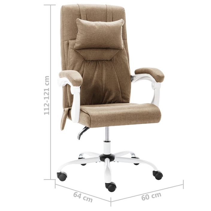 Chaise de bureau de massage Taupe Tissu 3 - Photo n°8