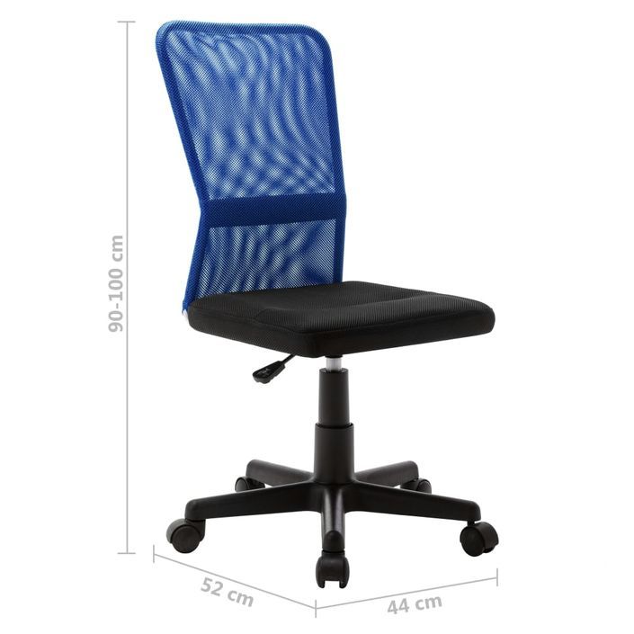 Chaise de bureau Noir et bleu 44x52x100 cm Tissu en maille - Photo n°8