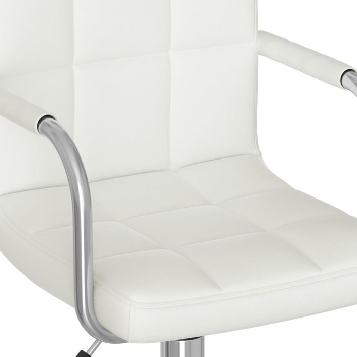 Chaise de bureau pivotante Blanc Similicuir 4 - Photo n°7