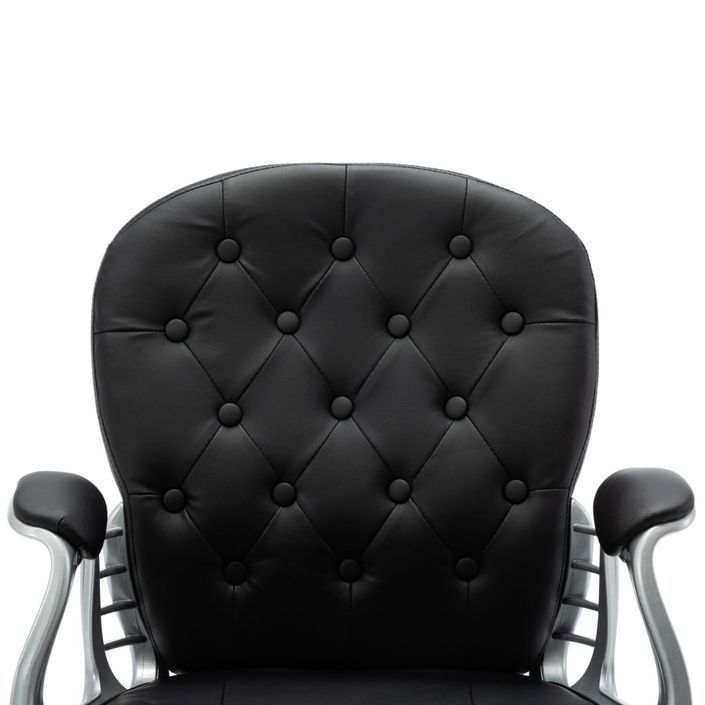 Chaise de bureau pivotante Noir Similicuir 6 - Photo n°8