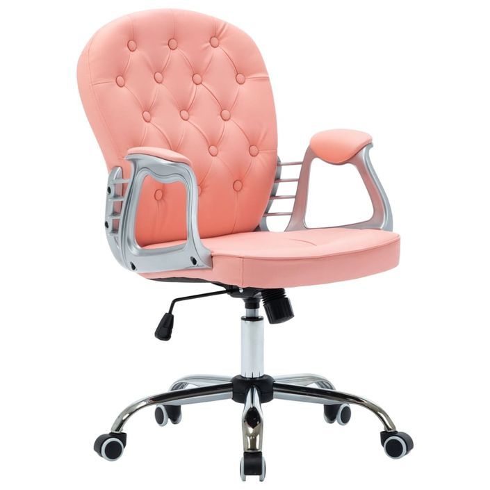 Chaise de bureau pivotante Rose Similicuir - Photo n°1